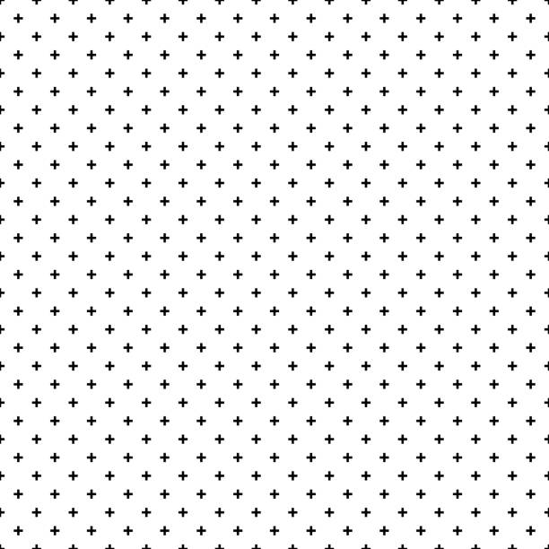 Cross pattern seamless black on white background. Cross pattern seamless black on white background. plus sign stock illustrations