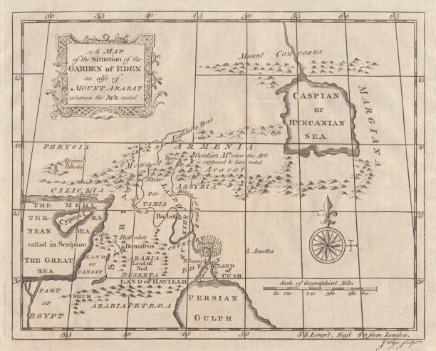 istock Map of Eden and Mount Ararat, copperplate engraving, published 1774 865836704