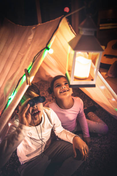 istock Camping in our living room 865837344
