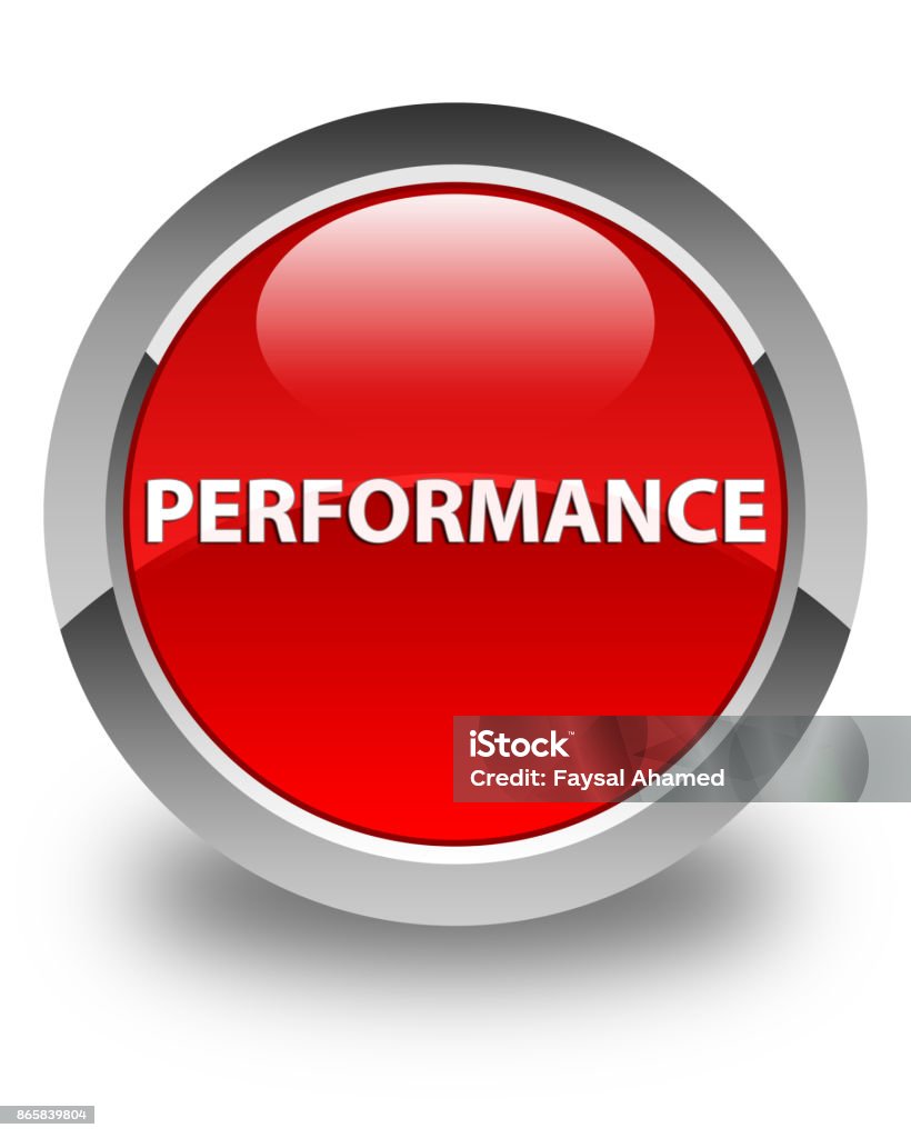 Outstanding Performance Button Icon Performance Glossy Red Round Button Stock Illustration - Download Image ...