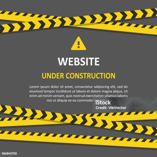 Under Construction Set Stock Illustration - Download Image Now - Construction Site, Sign, Cartoon