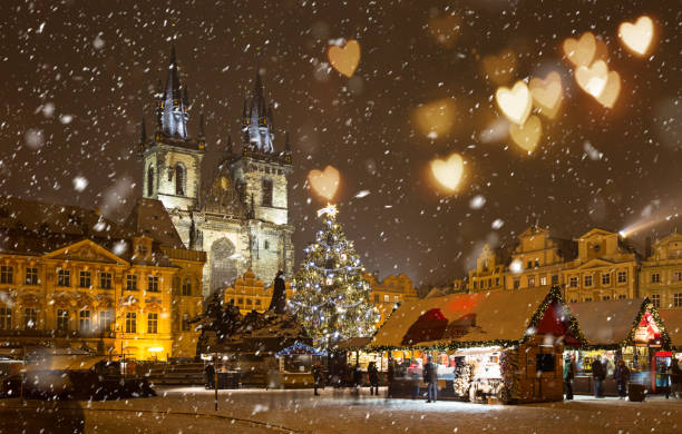 istock The Old Town Square at winter night 865843192