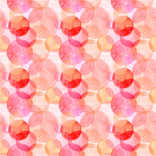 istock Abstract beautiful artistic tender wonderful transparent bright autumn orange pink red circles different shapes pattern watercolor hand illustration. Perfect for textile, wallpapers, and backgrounds 865849716