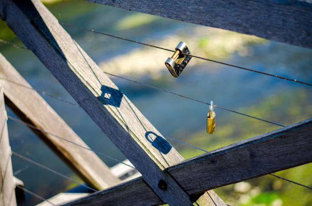 Love locked forever by PADLOCK on a bridge