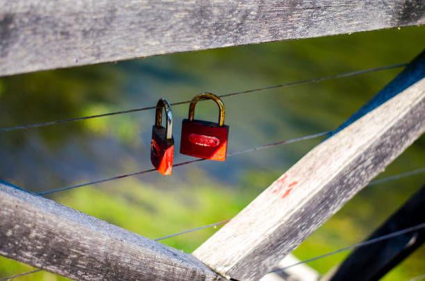 Love locked forever by PADLOCK on a bridge