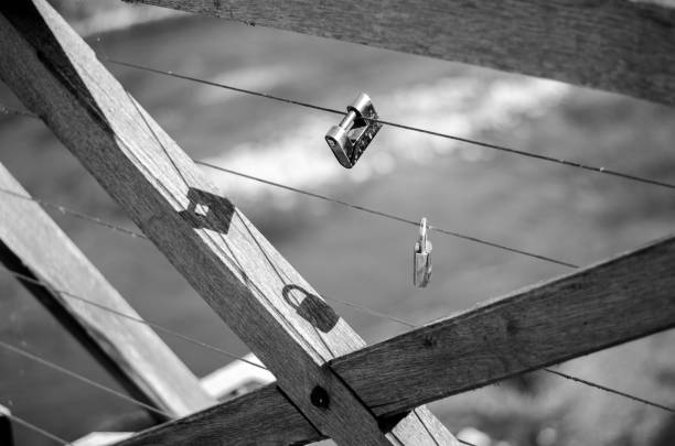 Love locked forever by PADLOCK on a bridge