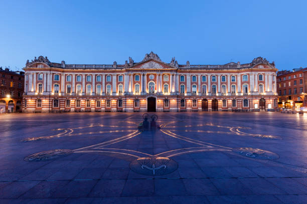 Capitole de Toulouse at evening stock photo