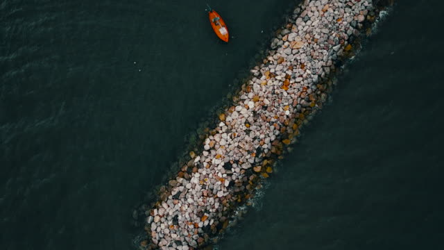 Aerial of fishing boat