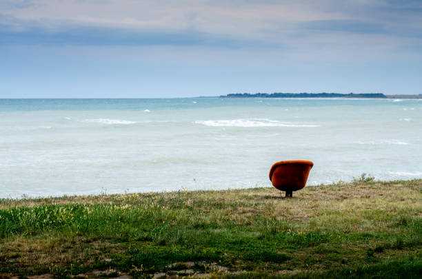 istock Lonely chair at the seaside 865856346