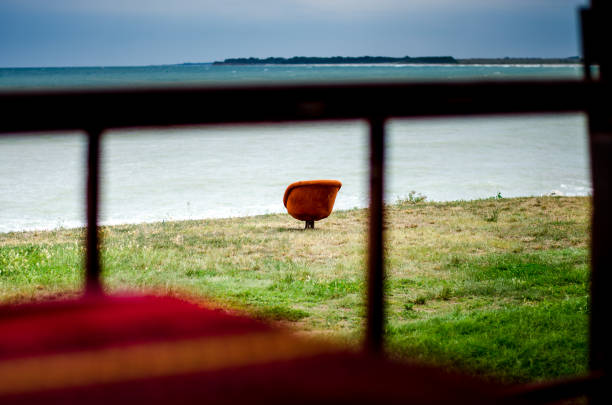 istock Lonely chair at the seaside 865856352
