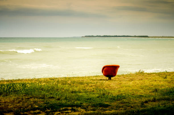 istock Lonely chair at the seaside 865856584