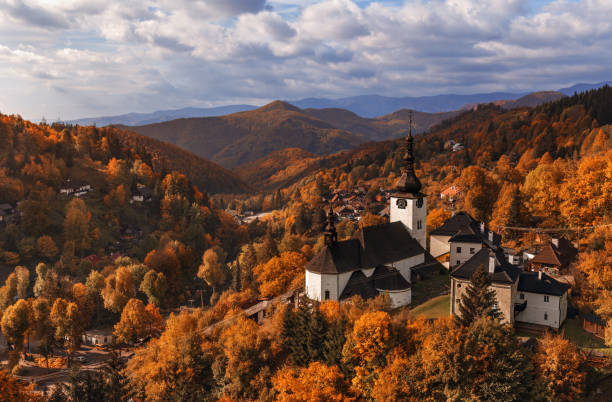 Indian summer in Spania Dolina - Slovak republic stock photo