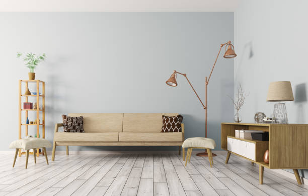 istock Interior of living room with sofa 3d render 865860438