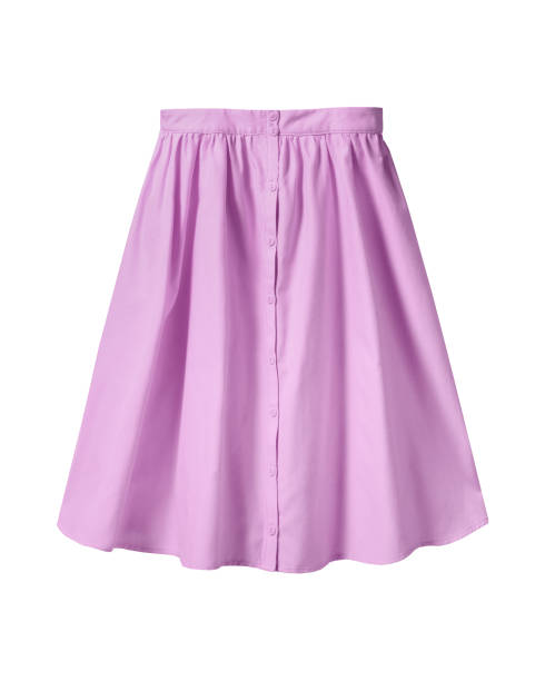 istock Pink summer skirt with buttons isolated on white 865861086