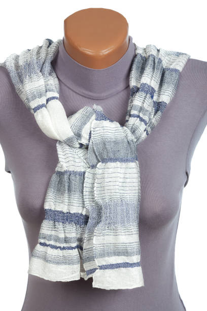istock Gray scarf on mannequin isolated on white background. 865861122