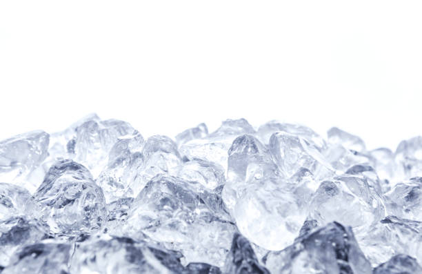 Heap of crushed ice on white background