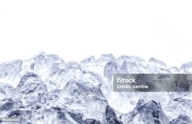 Heap Of Crushed Ice On White Background Stock Photo - Download Image Now - Crushed Ice, Cut Out, Ice