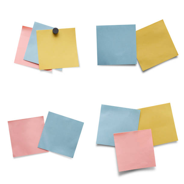 istock ISOLATED ON WHITE BACKGROUND OF BLANK PAPER NOTES. BLANK STICKER NOTES FOR ADD TEXT MESSAGES. 865875294