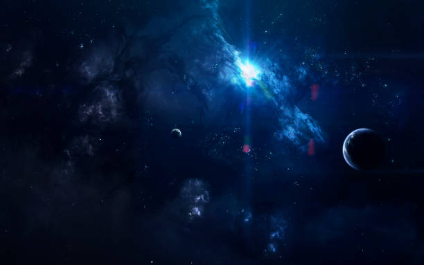 istock Science fiction space wallpaper, awesome nebula somewhere in dark deep space. Elements of this image furnished by NASA 865884592