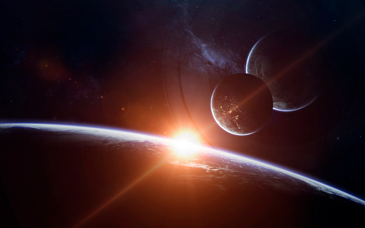 Fondo de pantalla de ciencia ficción espacial, increíblemente hermosos planetas, galaxias, oscura y fría belleza del universo sin fin. Elementos de esta imagen proporcionada por la NASA photo