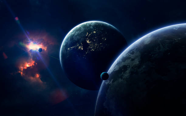 Science fiction space wallpaper, incredibly beautiful planets, galaxies, dark and cold beauty of endless universe. Elements of this image furnished by NASA Science fiction space wallpaper, incredibly beautiful planets, galaxies, dark and cold beauty of endless universe. Elements of this image furnished by NASA andromeda stock pictures, royalty-free photos & images