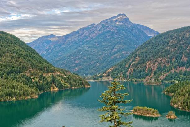 디아블로 레이브 - north cascades national park cascade range highway north 뉴스 사진 이미지