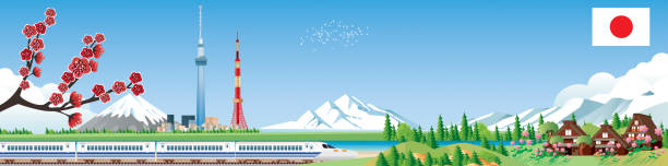 Japan travels Vector Japan travels squash hokkaido pumpkin japanese culture stock illustrations