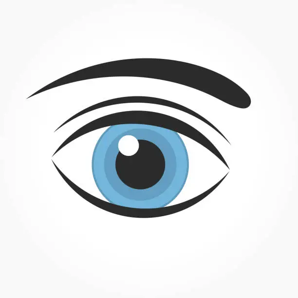 Vector illustration of Blue eye icon