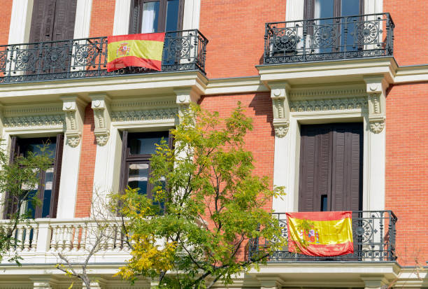 istock The controversial push for independence by Catalonia has increased demand for Spanish flags as many buildings in Madrid now display them in a show of nationalism in the European country 865919892
