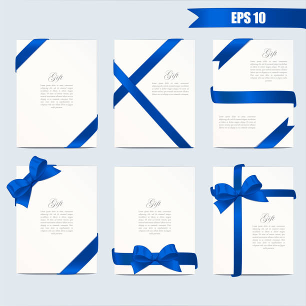 drukować - blue bow ribbon gift stock illustrations