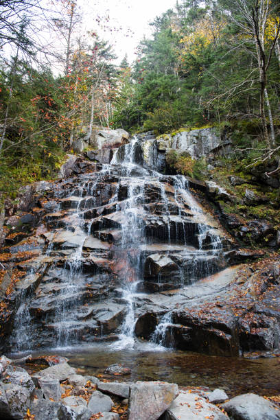 Cloudland Falls in Franconia Notch, New Hampshire. stock photo