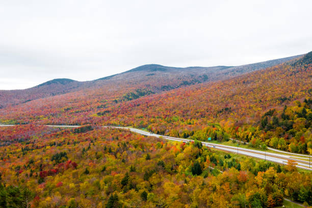 istock Franconia Notch, New Hampshire with full fall foliage. 865927372