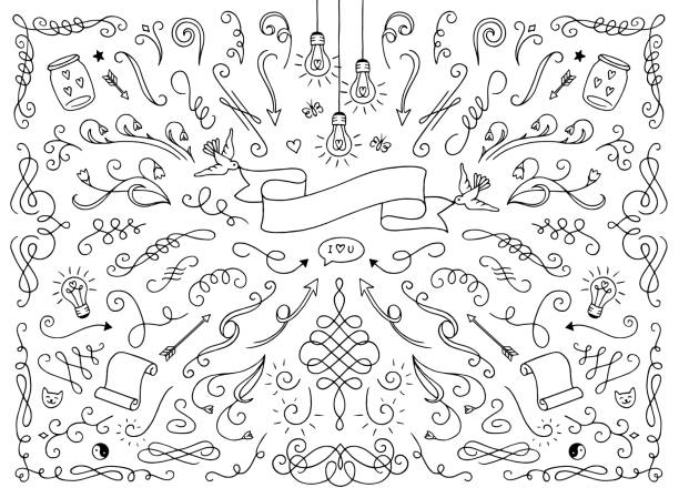 Text decoration elements vector art illustration