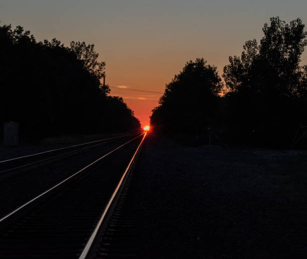 istock Sunset at the end of tracks 865934570