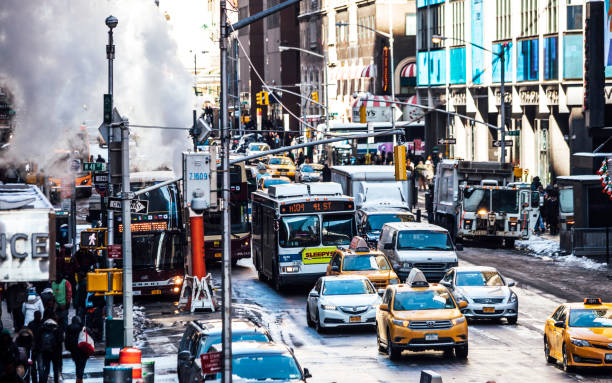 Manhattan winter scene.