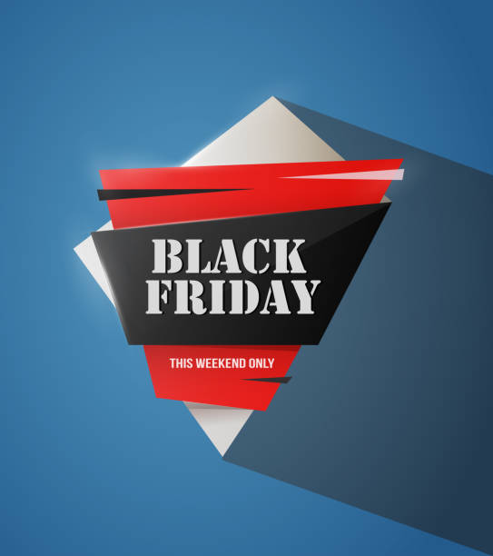 black friday discounts label template vector art illustration