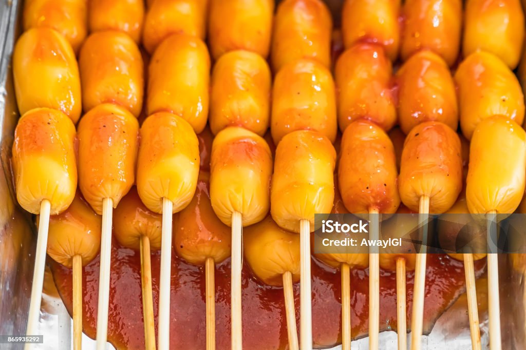 Thai steamed meat snacks being offered in a street food market Thai steamed meat snacks being offered in a street food market. Arrangement Stock Photo