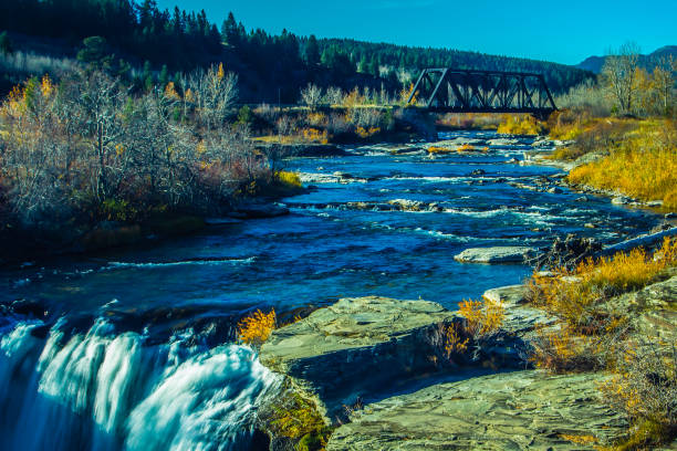 istock Crowsnest River, Lundbeck Falls, Provincial Recreation Area, Alberta, Canada 865935812