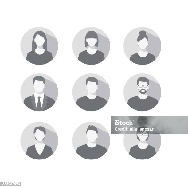 Profile Icons For Men And Women Stock Illustration - Download Image Now - Avatar, Icon Symbol, People