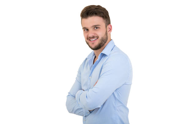 istock Sexy smiling handsome man with crossed arms 865944504