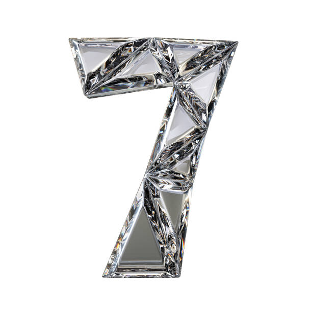 istock Crystal triangulated font number SEVEN 7 3D 865947350