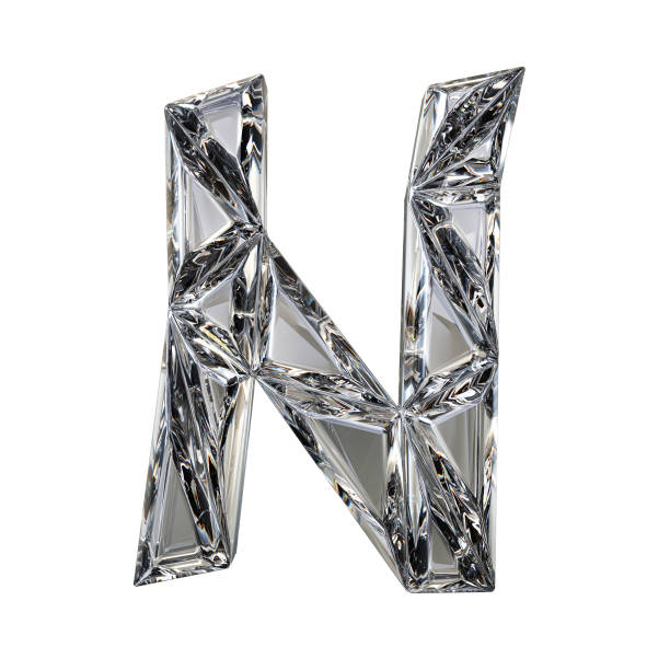istock Crystal triangulated font letter N 3D 865947636