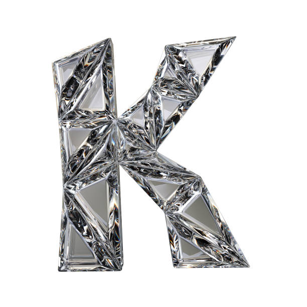 istock Crystal triangulated font letter K 3D 865947638