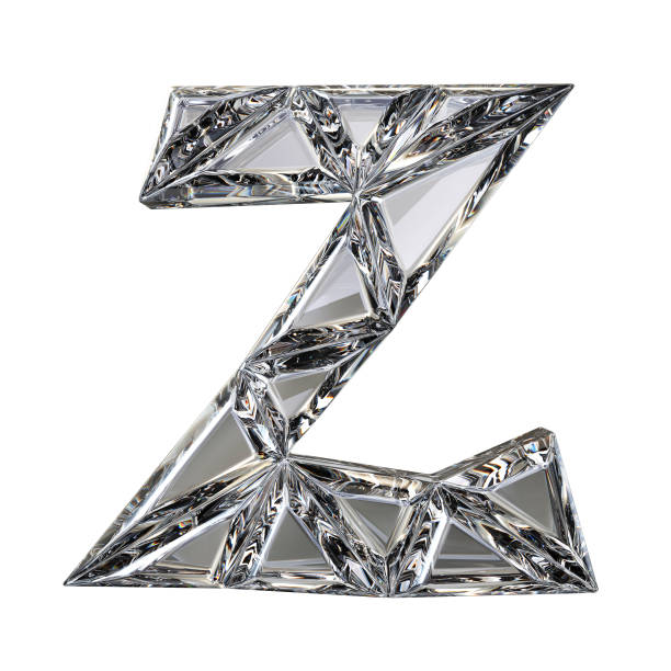 cristal trianguladas carta fonte z 3d - alphabet letter z three dimensional shape typescript - fotografias e filmes do acervo