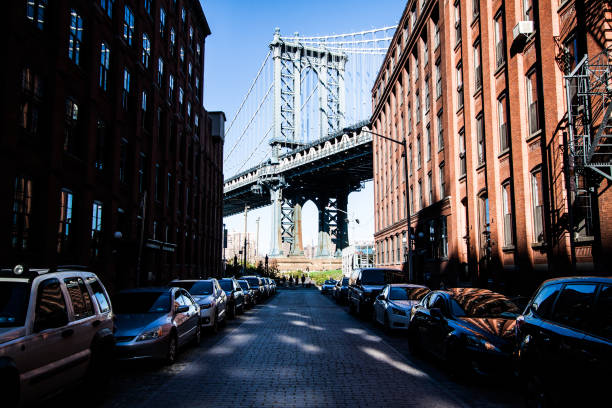 istock View of Brooklyn Bridge from a side street 865955032