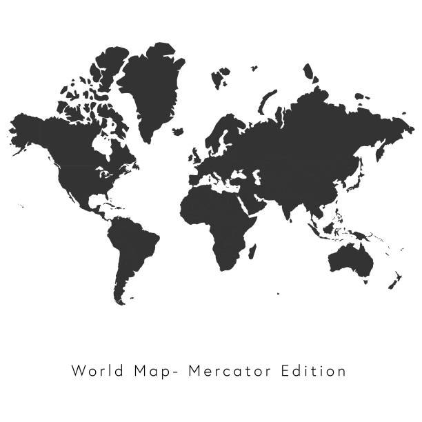 ilustrações de stock, clip art, desenhos animados e ícones de world map mercator edition - edition