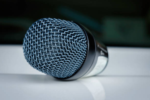 istock Microphone and defocused audience waiting for the show to begin 865988402