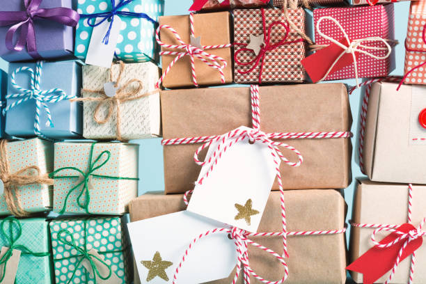 istock Collection of Christmas present boxes 865990254