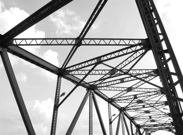 istock Black and whitel structure of bridge 865992698