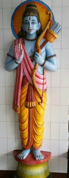 Hindu God Rama statue in Ayodhya, India